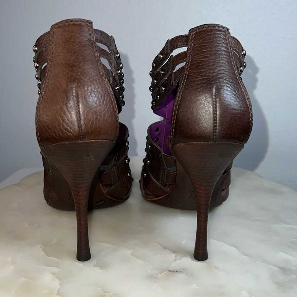 BCBGMaxAzria Brown high heel sandals shoes with s… - image 6