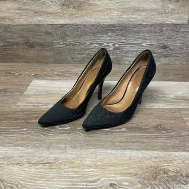 Coach Black Monogram Heels Sz 6