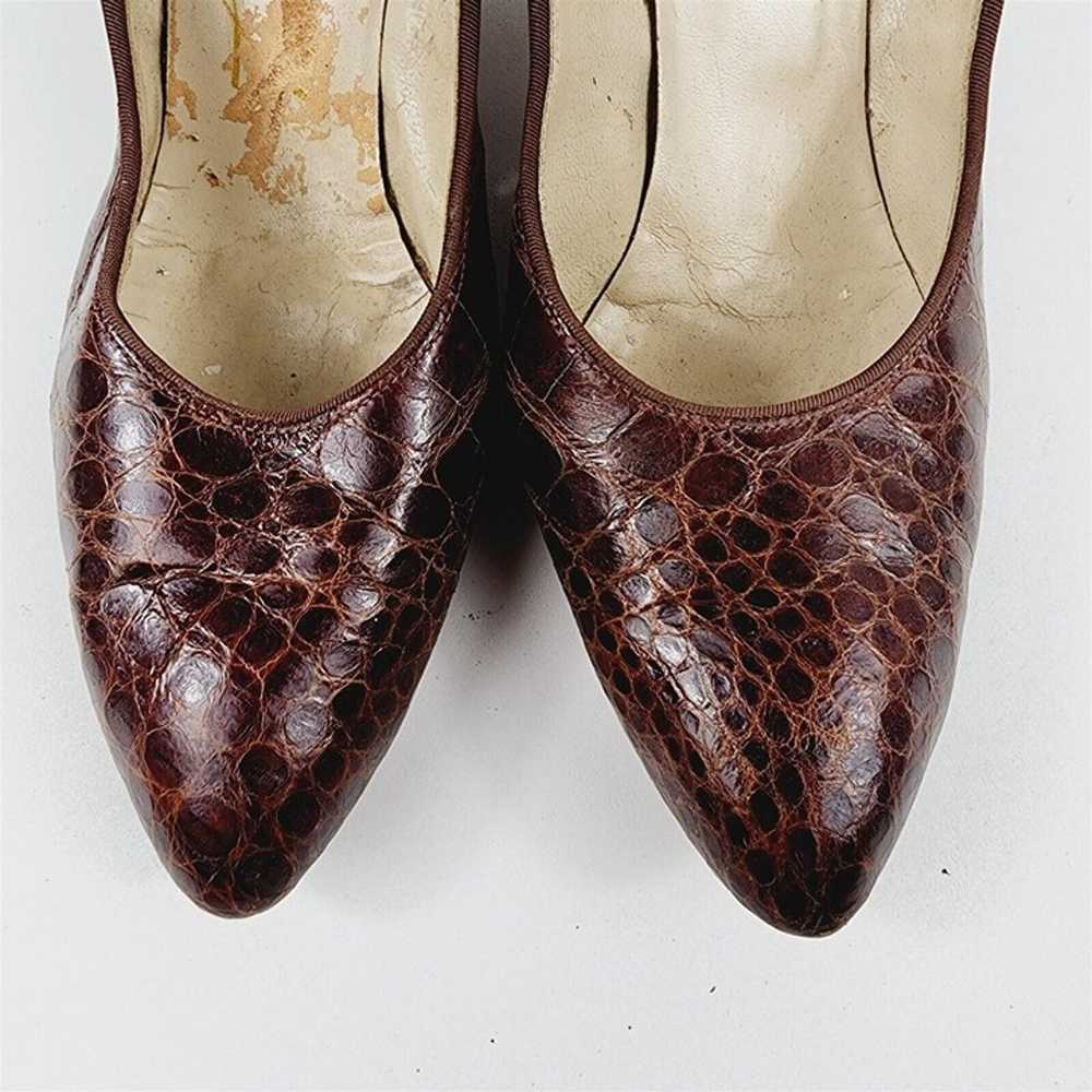 Vintage Foot Flairs Brown Alligator Leather Kitte… - image 3