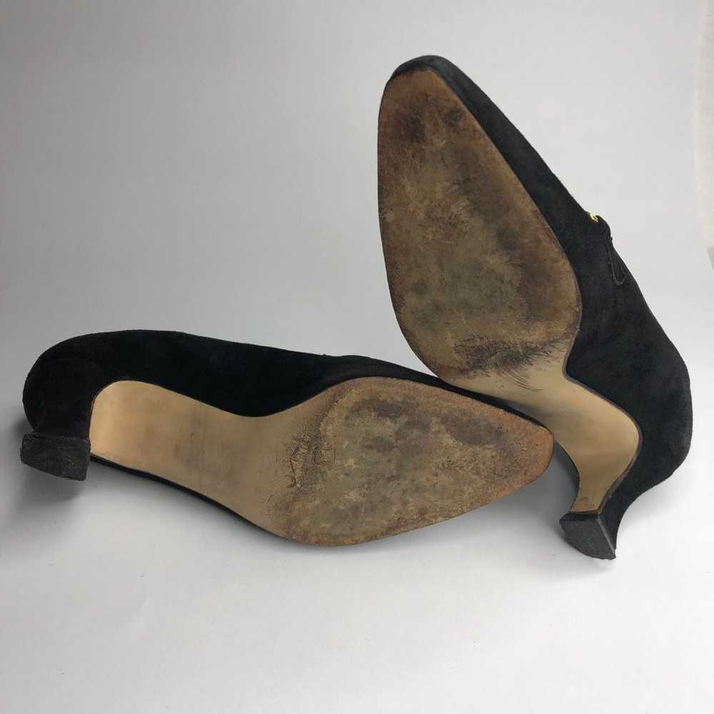 Vintage Rangoni Black Suede Loafer Heels - image 10