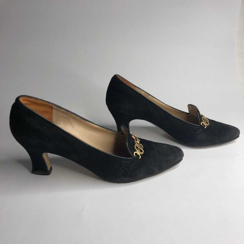 Vintage Rangoni Black Suede Loafer Heels - image 3