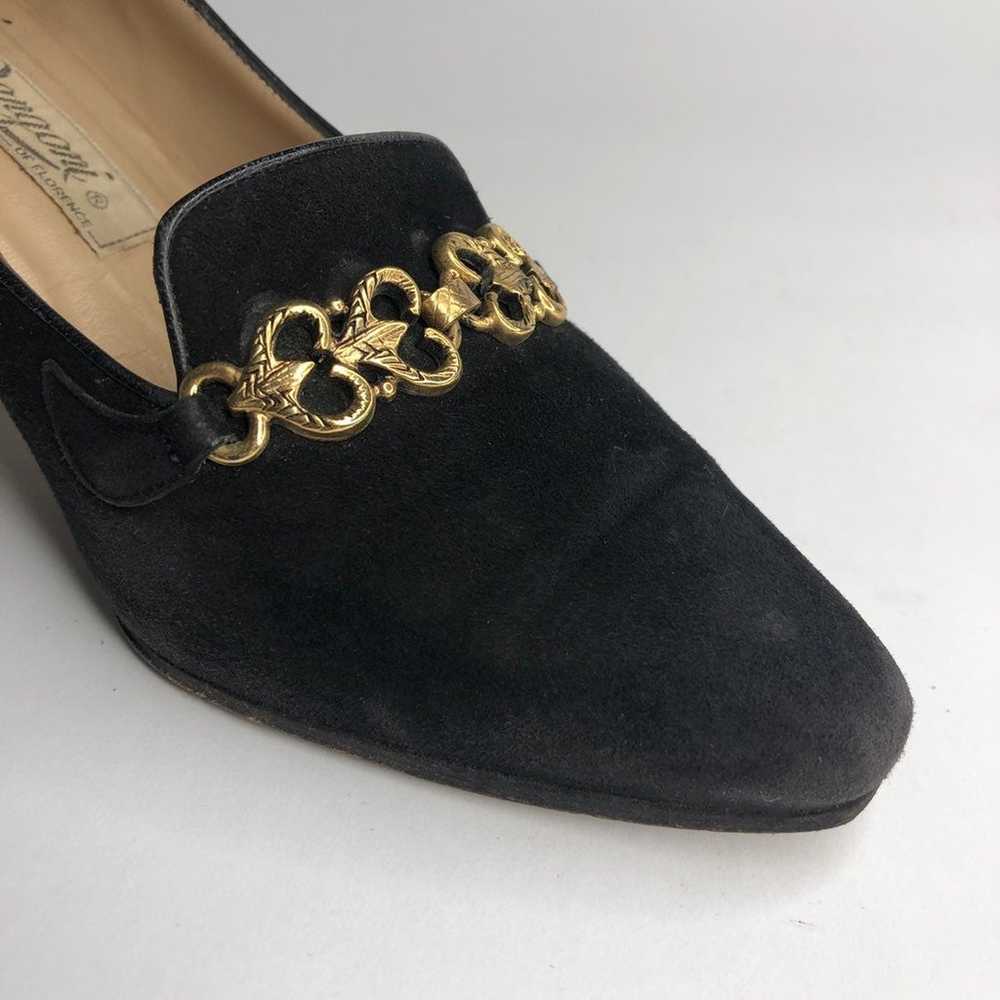 Vintage Rangoni Black Suede Loafer Heels - image 4