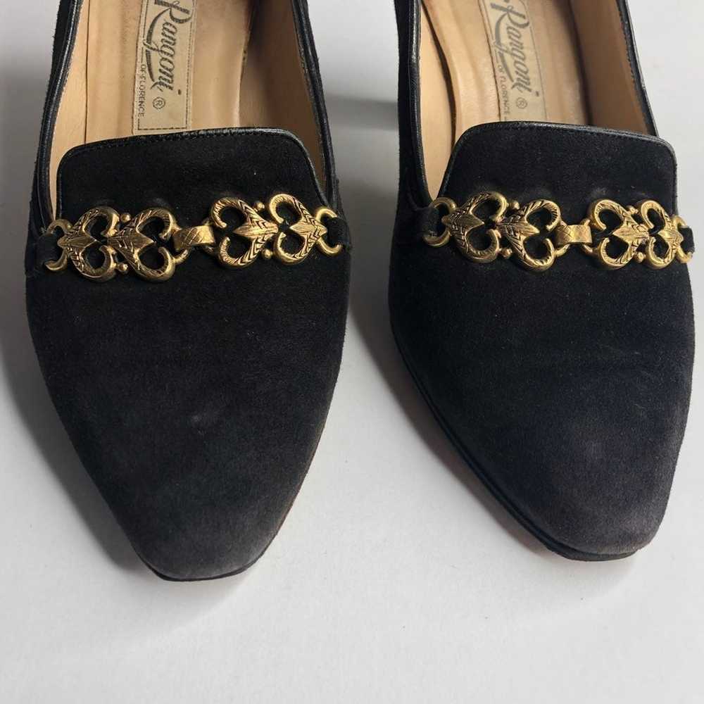 Vintage Rangoni Black Suede Loafer Heels - image 6