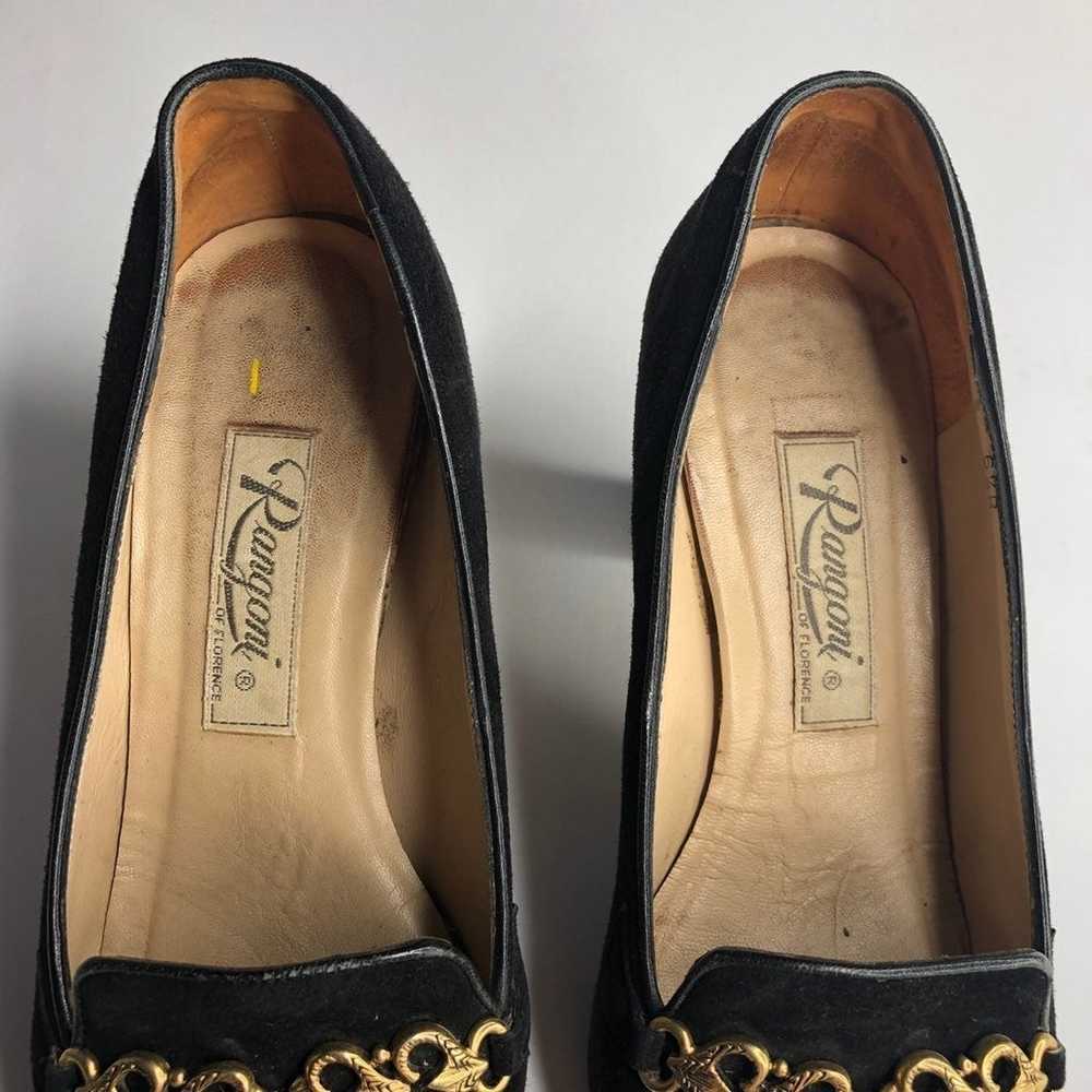 Vintage Rangoni Black Suede Loafer Heels - image 8