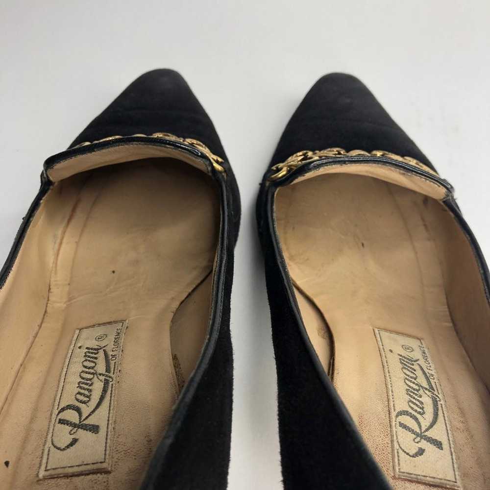 Vintage Rangoni Black Suede Loafer Heels - image 9