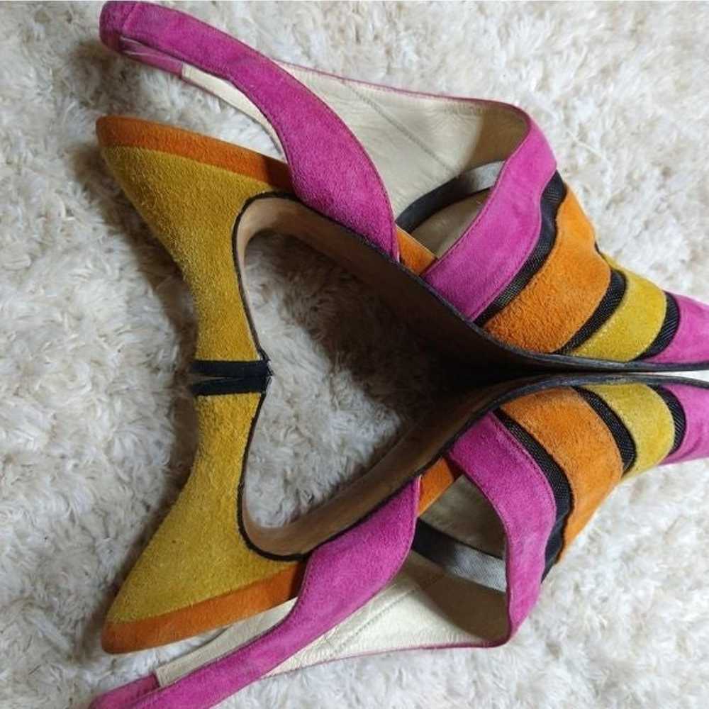 Vintage Paco Gil Bright Suede Heels - image 2