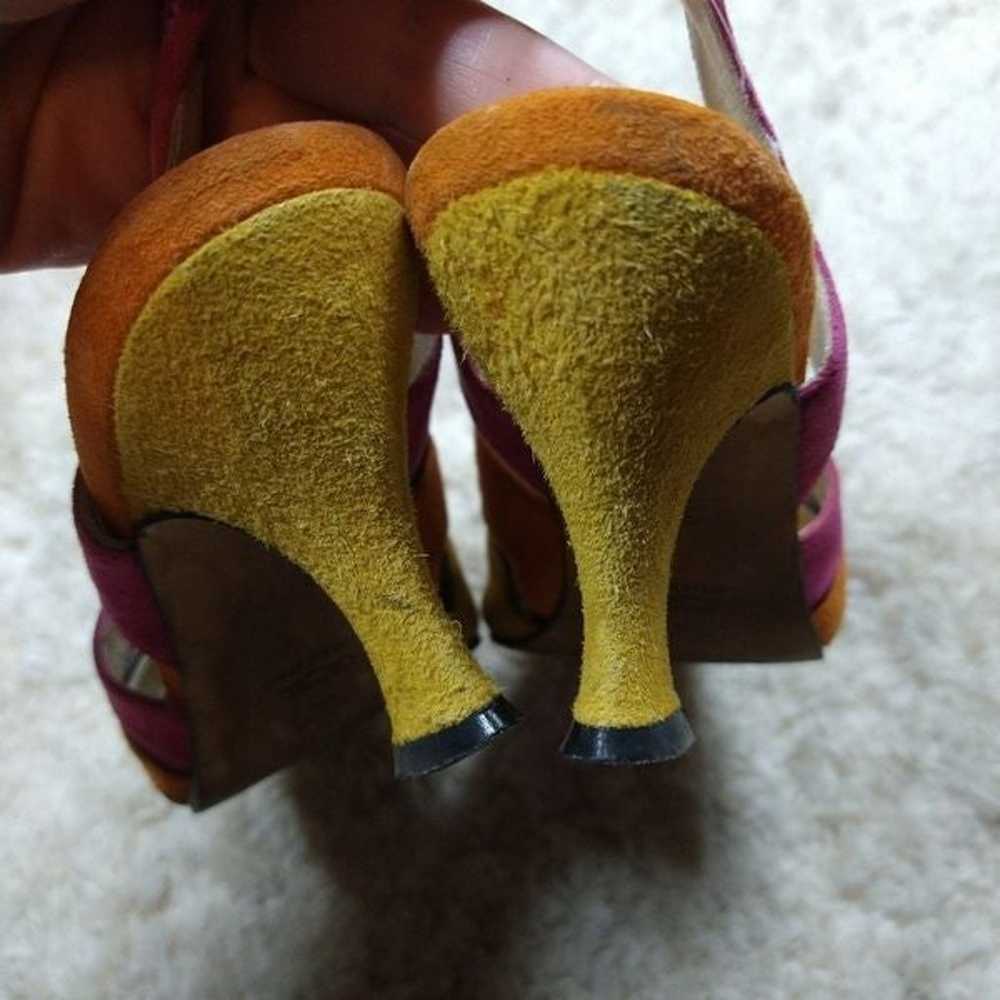 Vintage Paco Gil Bright Suede Heels - image 3