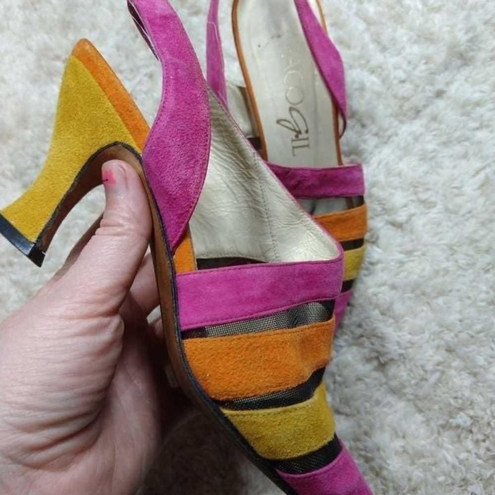 Vintage Paco Gil Bright Suede Heels - image 5