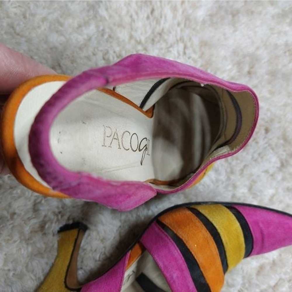 Vintage Paco Gil Bright Suede Heels - image 6