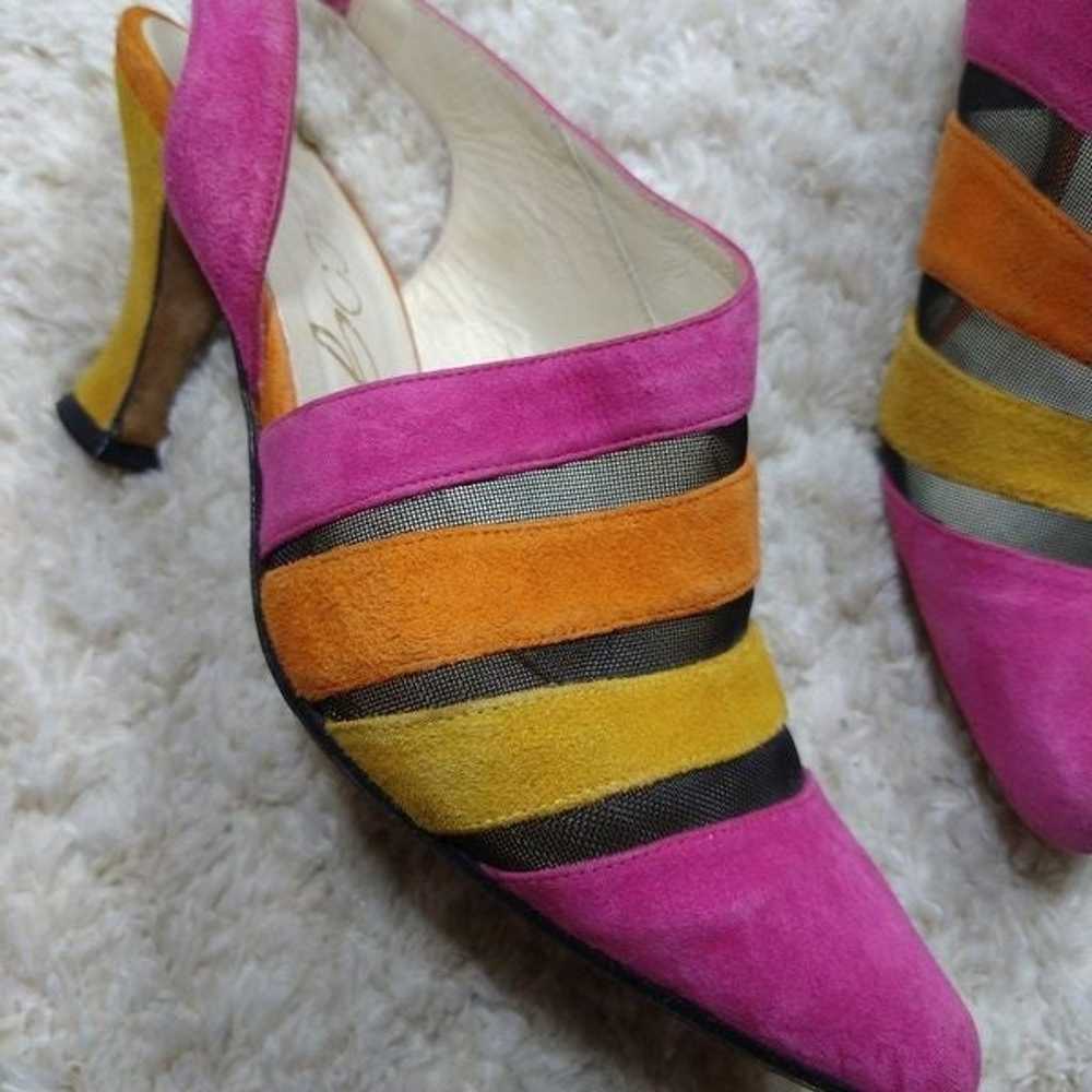 Vintage Paco Gil Bright Suede Heels - image 8