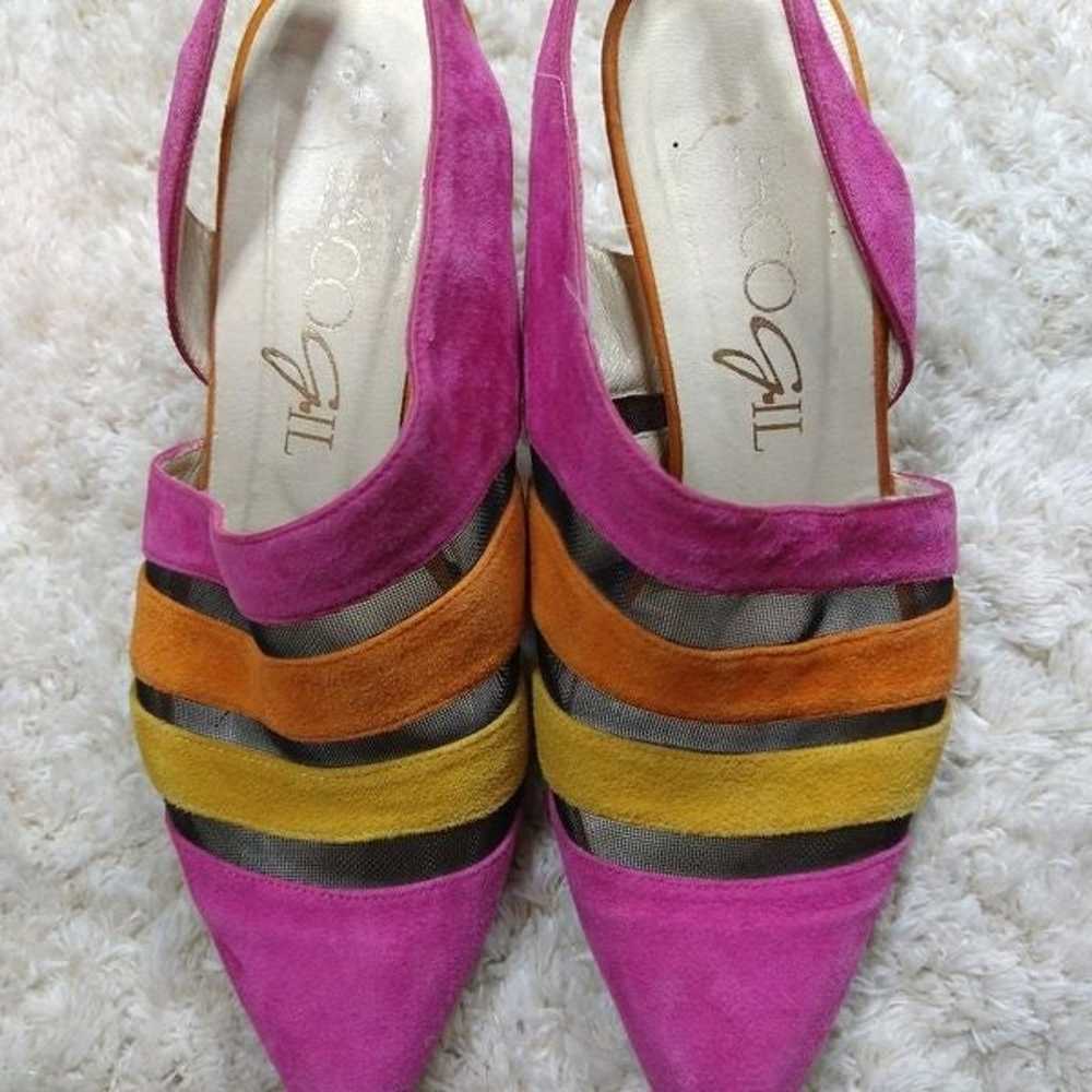 Vintage Paco Gil Bright Suede Heels - image 9