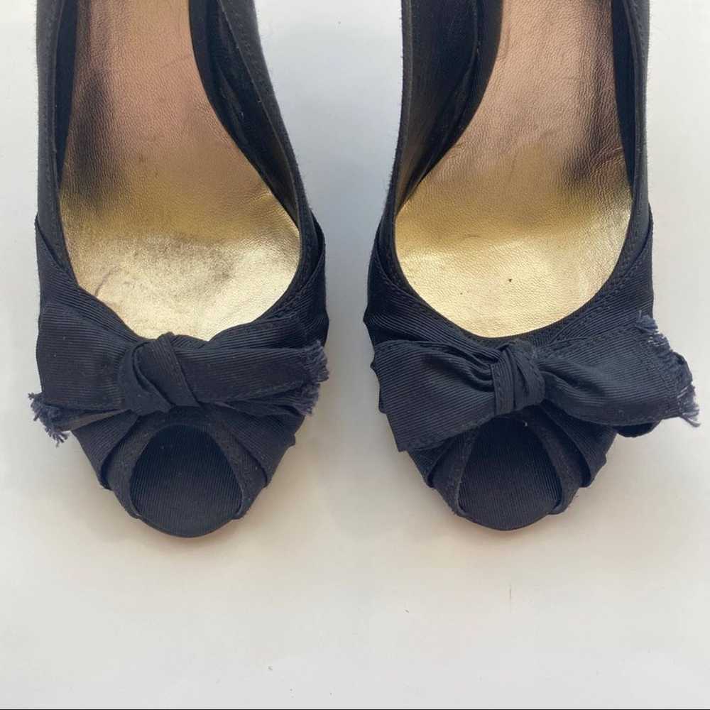 Miu Miu Vintage Black Bow Peep Toe 37.5 - image 2