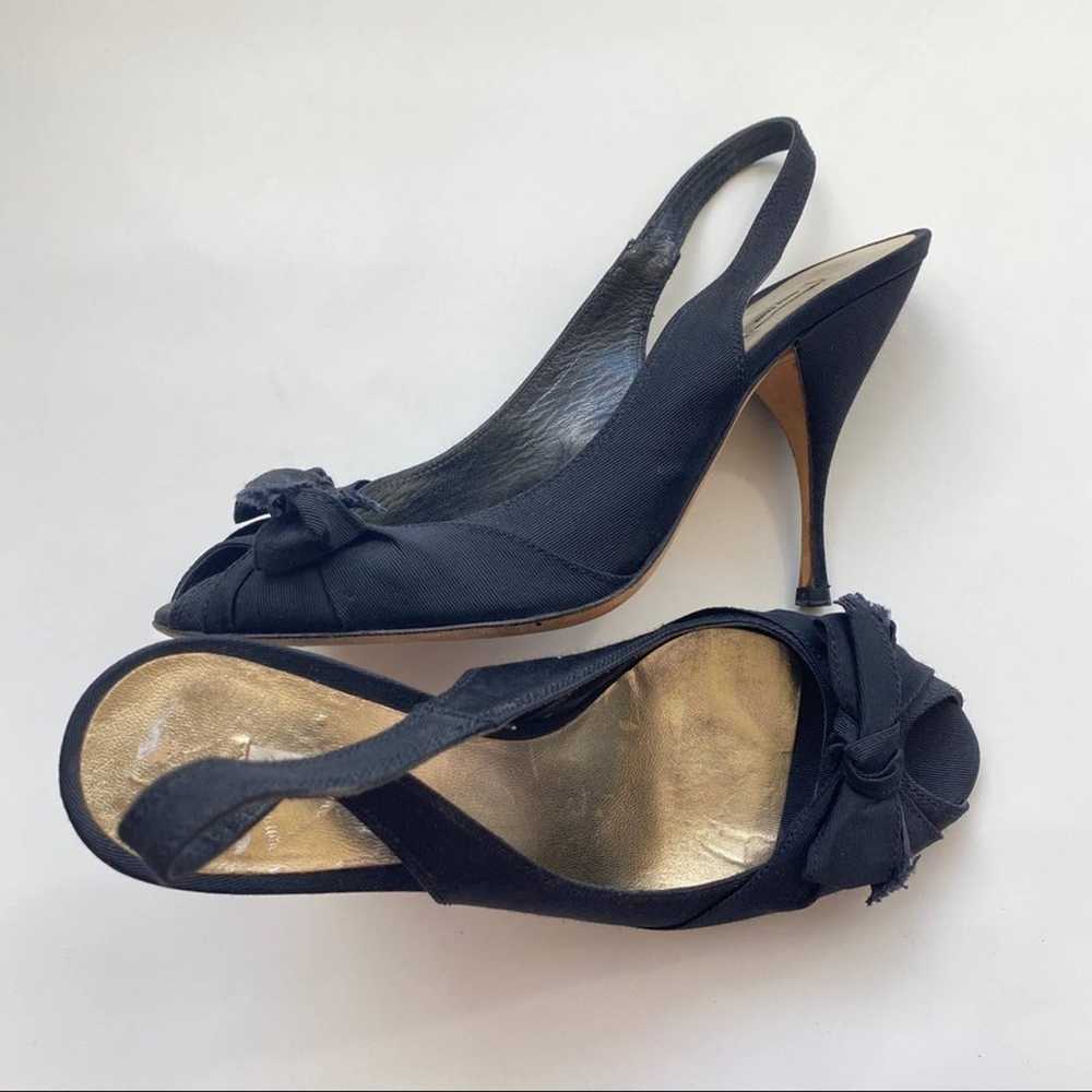 Miu Miu Vintage Black Bow Peep Toe 37.5 - image 8