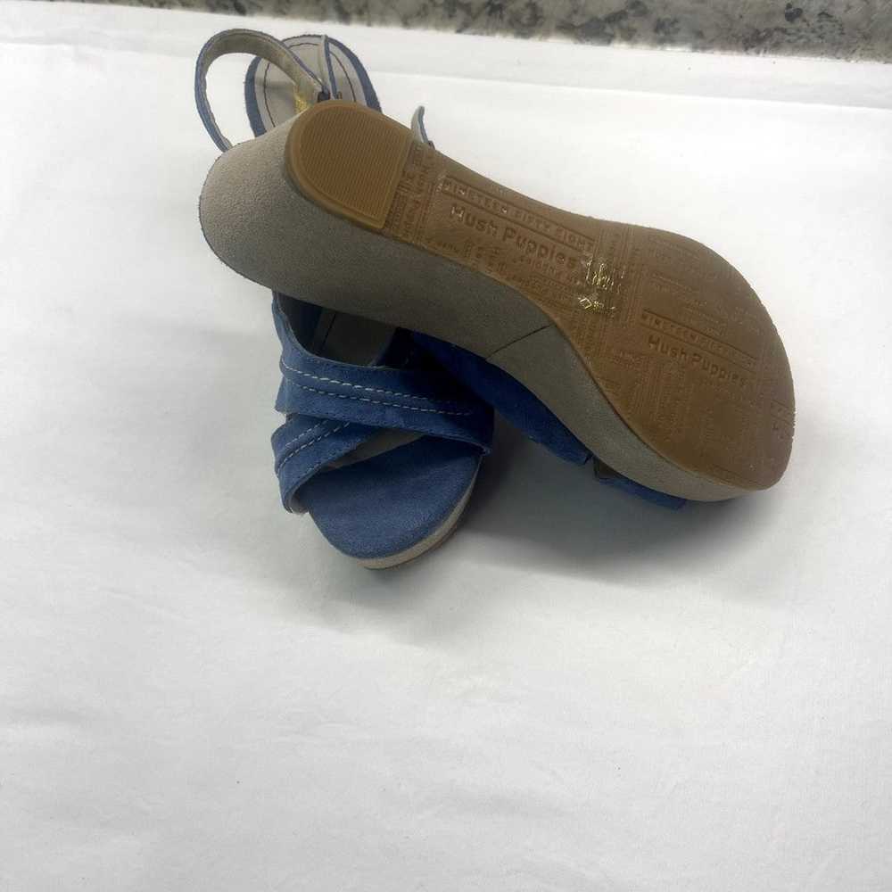 Vintage Hush Puppies Heels Blue Suede Wedge Heels… - image 4