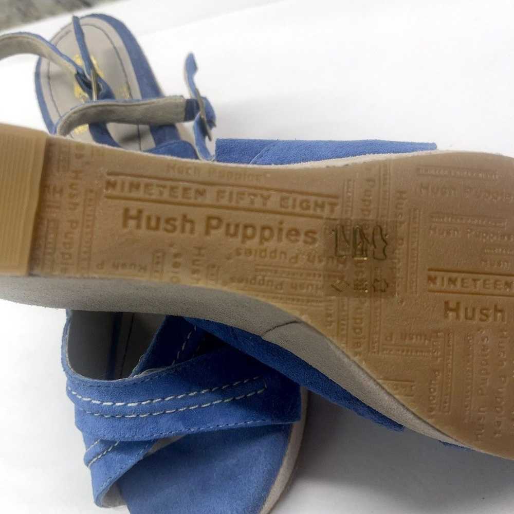 Vintage Hush Puppies Heels Blue Suede Wedge Heels… - image 5