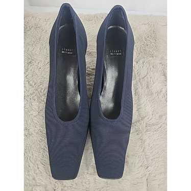 Vintage Navy Stuart Weitzman Fabric and Patent Le… - image 1