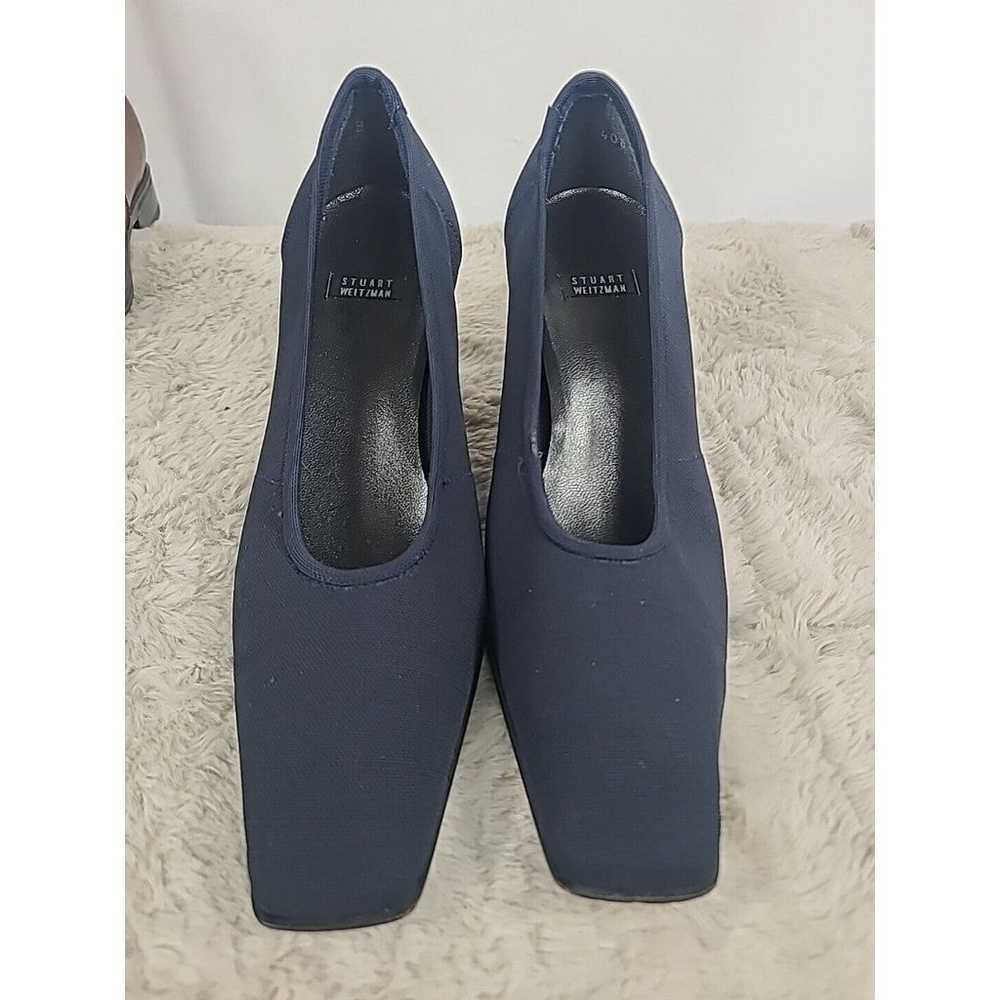 Vintage Navy Stuart Weitzman Fabric and Patent Le… - image 2