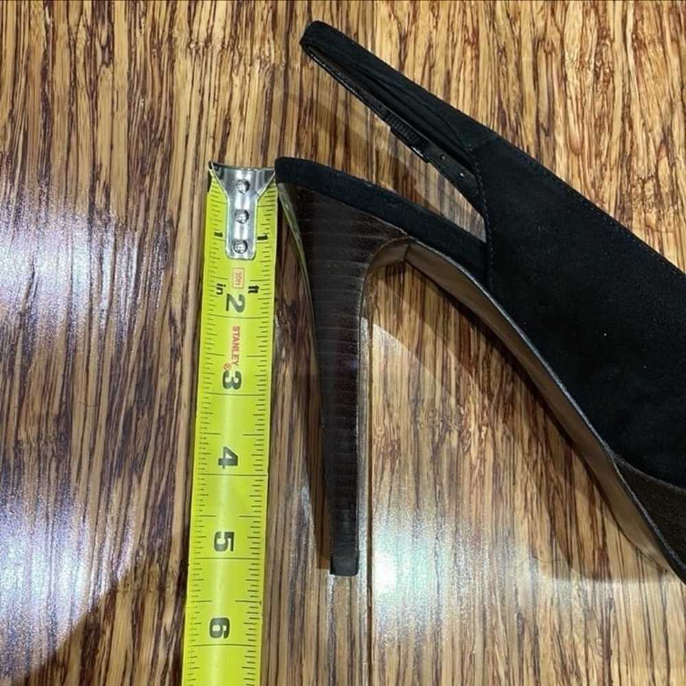 Vintage Stuart Weitzman black suede sling back pl… - image 11