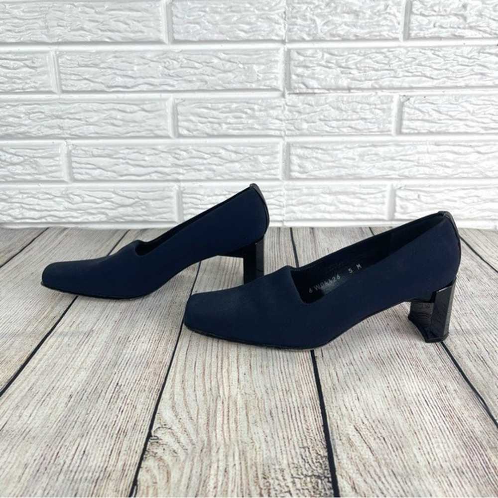 Vintage Stuart Weitzman Navy Blue Square Toe Heel… - image 4