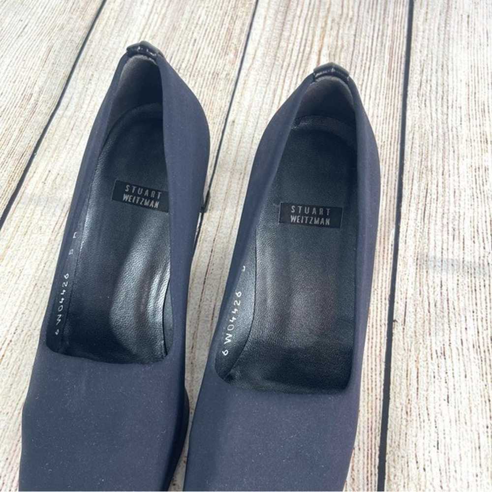 Vintage Stuart Weitzman Navy Blue Square Toe Heel… - image 8