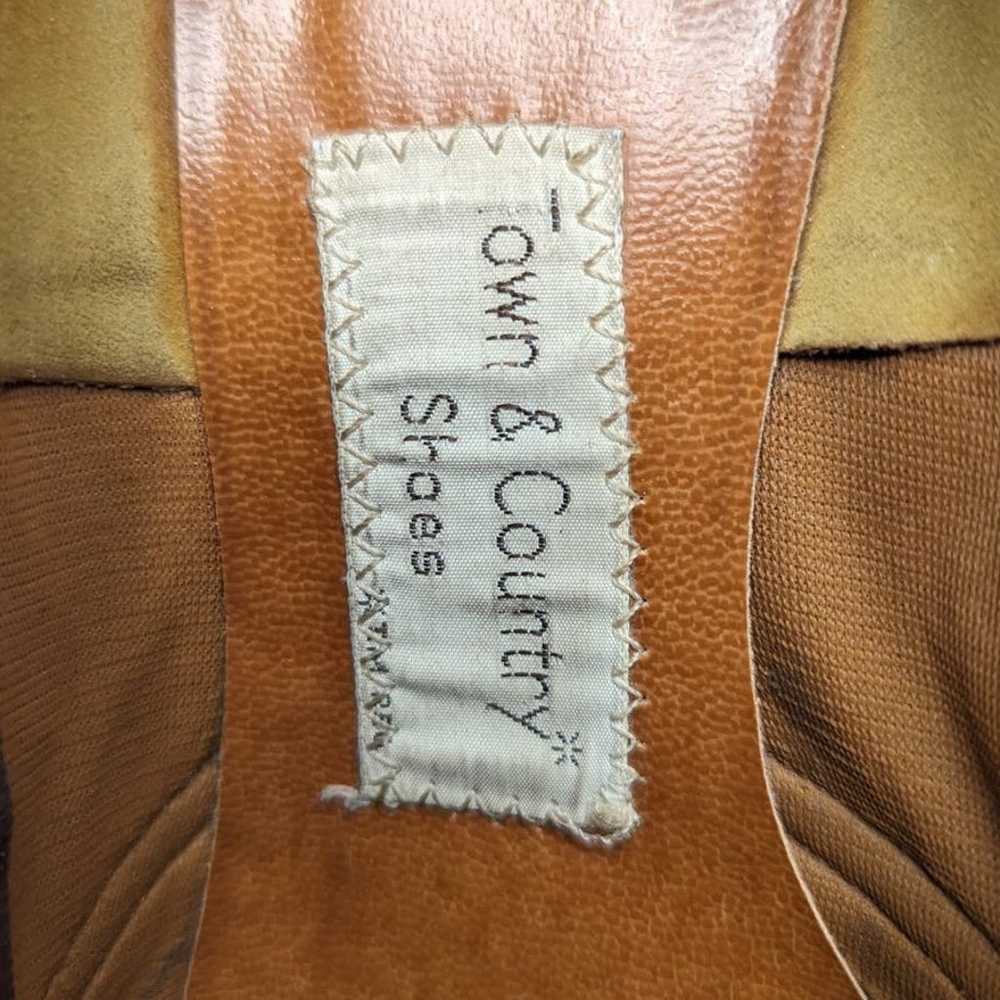 Vtg 1970s Town & Country Brown Textured Leather S… - image 5