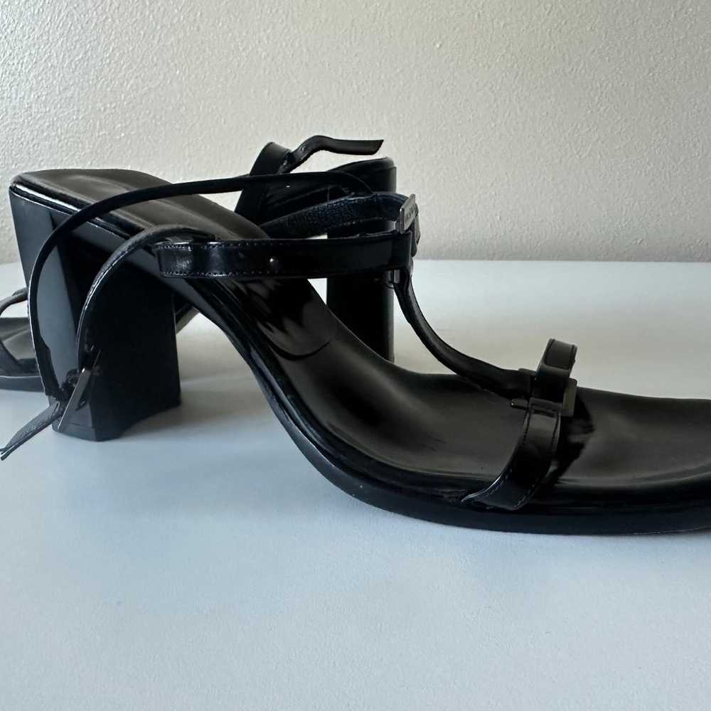 Vintage 90's Via Spiga Black Patent Square Toe Bl… - image 1