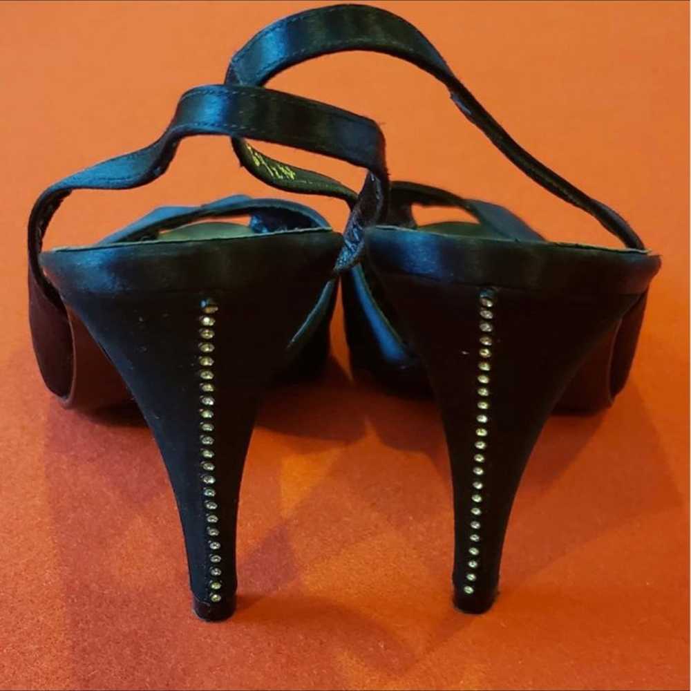 Black italian vintage peep toe shoes - image 5