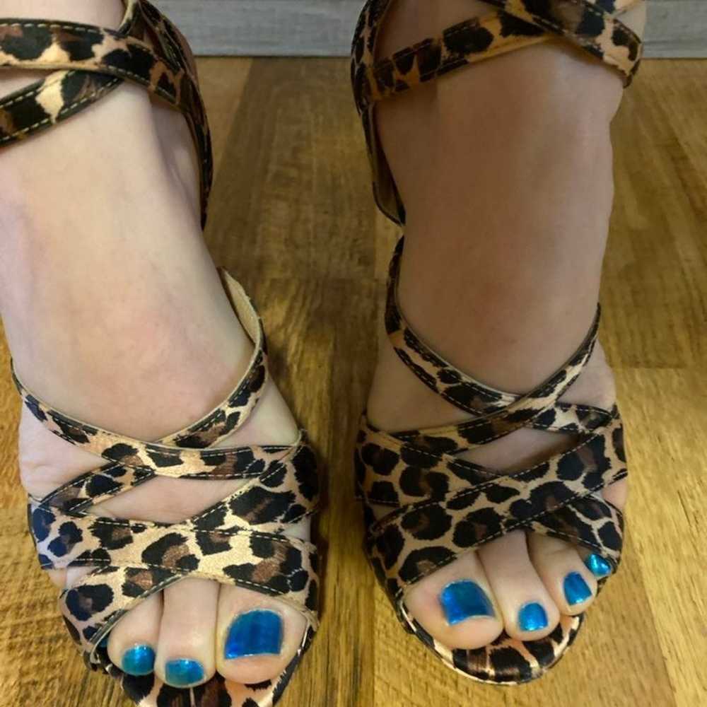 Betsey Johnson Leopard Heels 7.5 - image 1