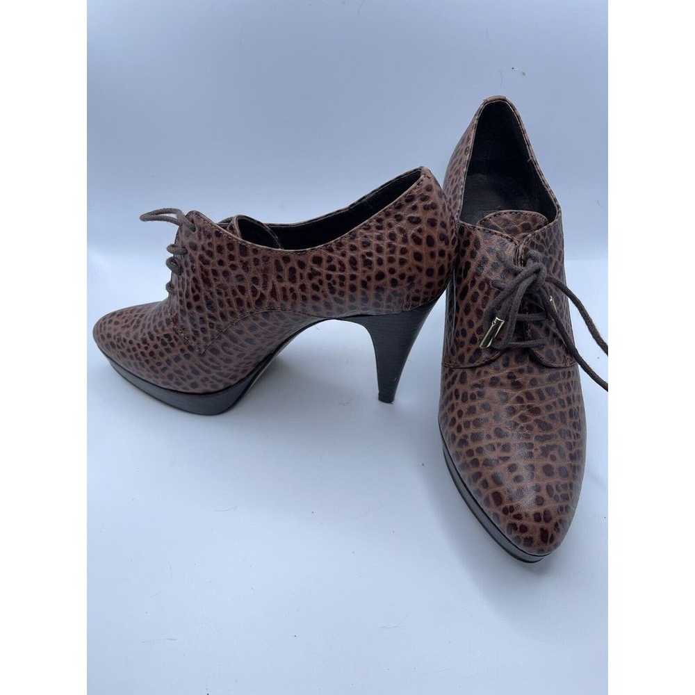 Pilar Abril Brown Leather Snake Style Platform Sh… - image 4