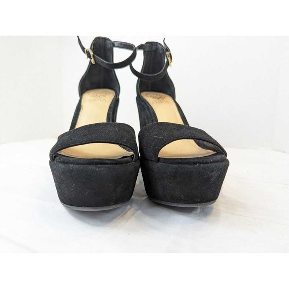 Vince Camuto Black Suede Heel Wedges Size 8 - image 3