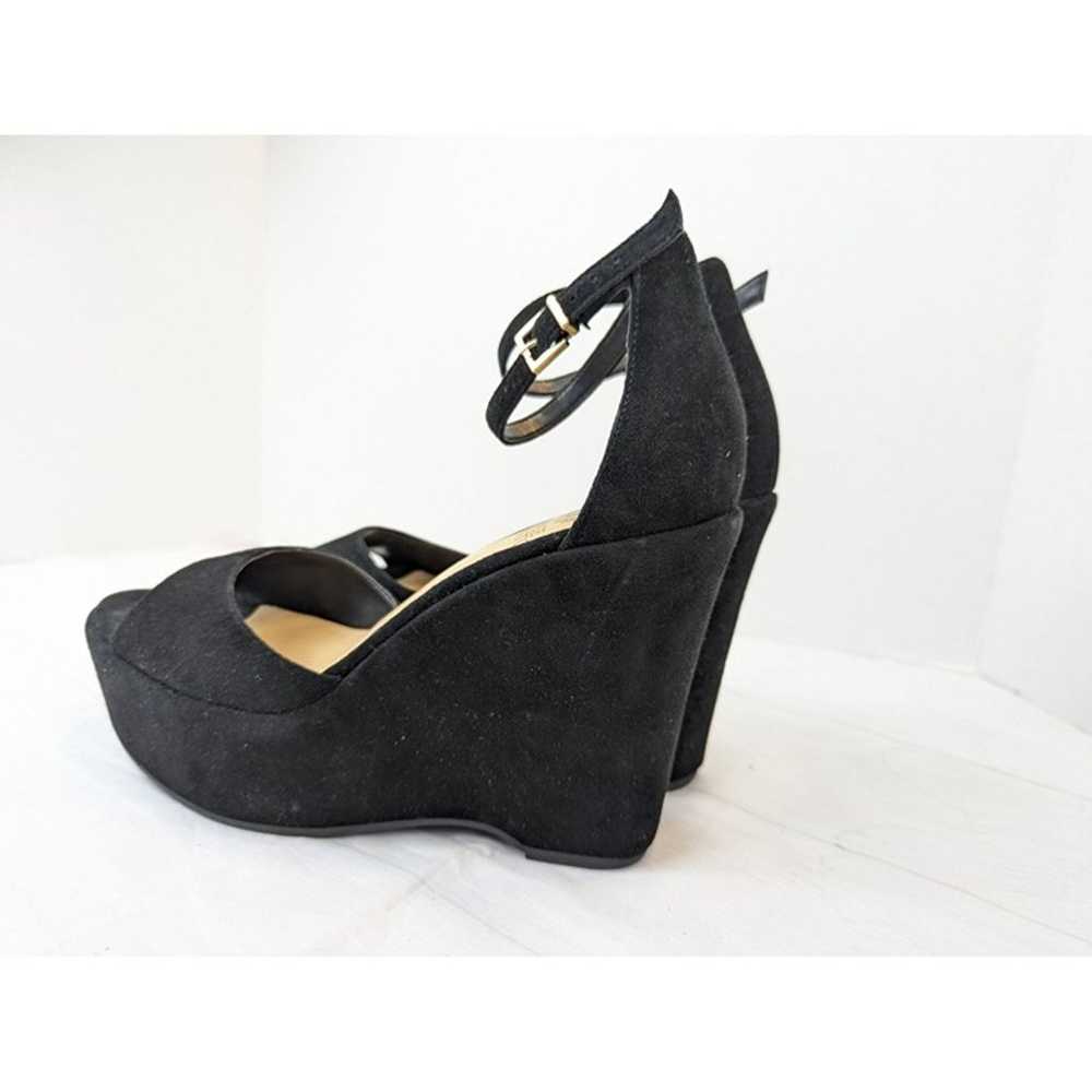 Vince Camuto Black Suede Heel Wedges Size 8 - image 6