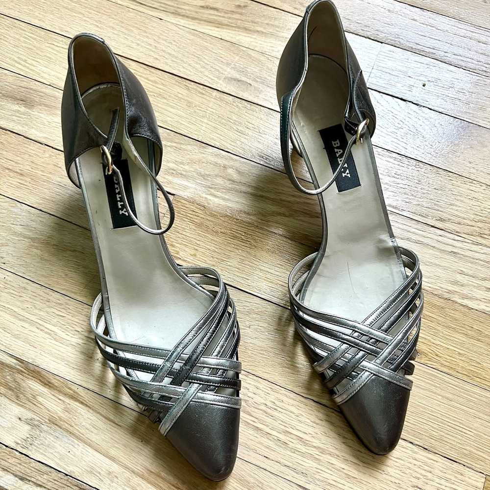 Bally silver grey pointed toe heels - image 2