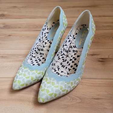 Ruby Shoo Savannah Pattern Green Pistachio Heeled… - image 1