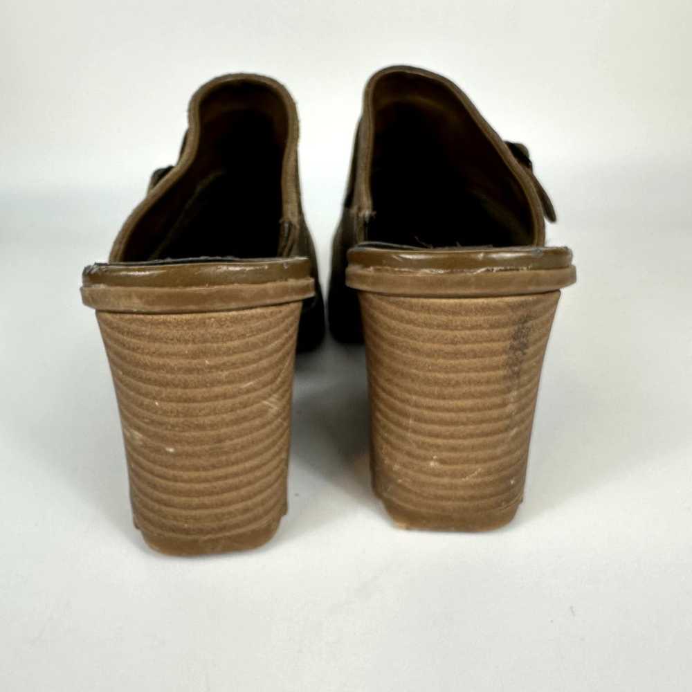 VTG Y2K Skechers Brown Chunky Heel Platform Buckl… - image 4