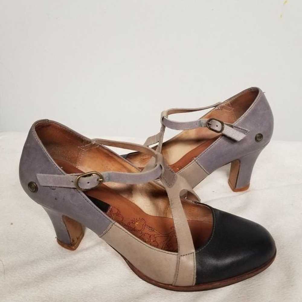 Leather vintage shoes high heel mary jane dance s… - image 11