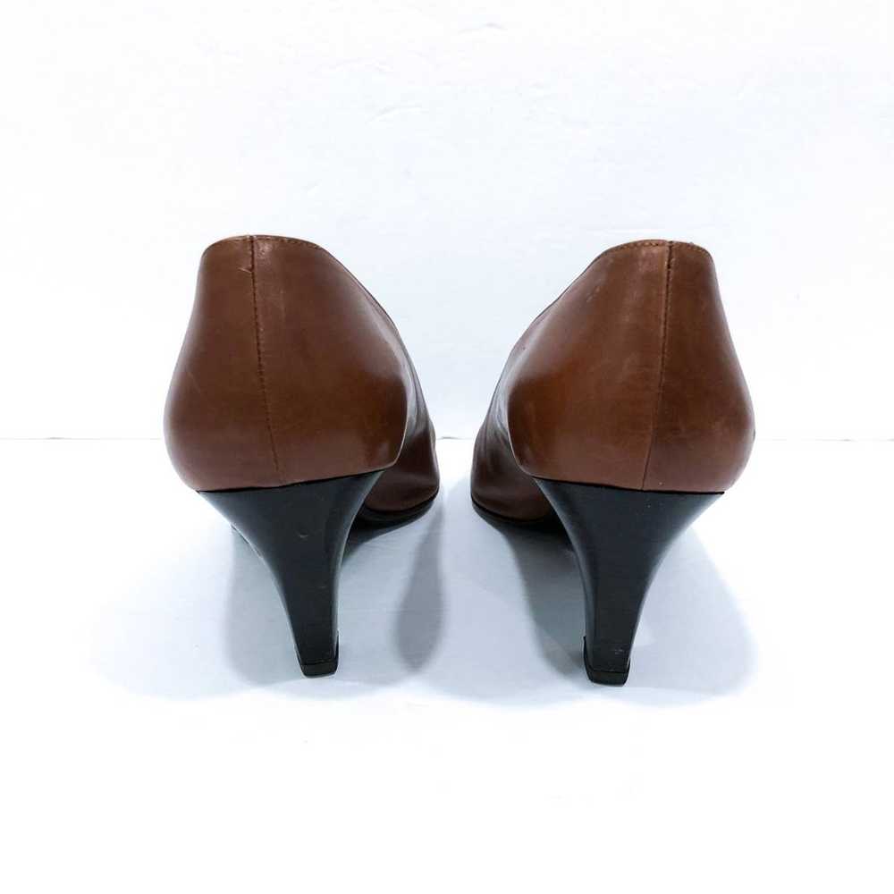 Escada Vintage Brown Leather Pumps Size 9 - image 5