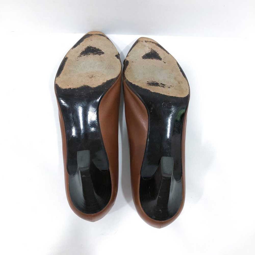 Escada Vintage Brown Leather Pumps Size 9 - image 6