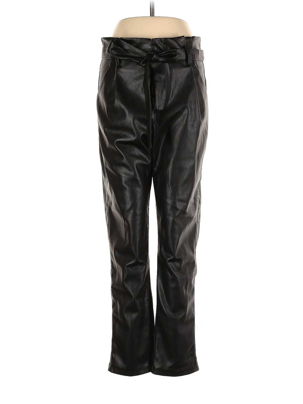 Lucy Paris Women Black Faux Leather Pants M - image 1