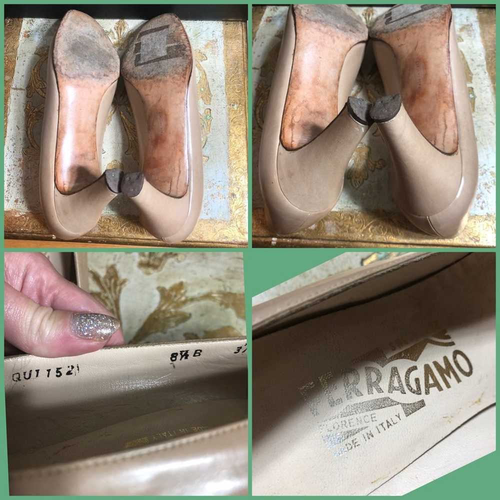 SZ 8.5-FERRAGAMO TAN LEATHER 3” PUMPS - image 5