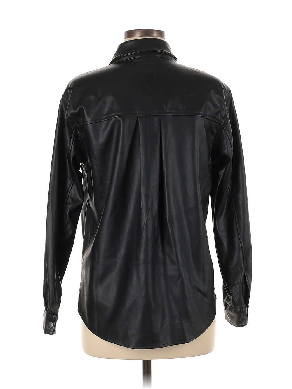 Love Tree Women Black Faux Leather Jacket M - image 2