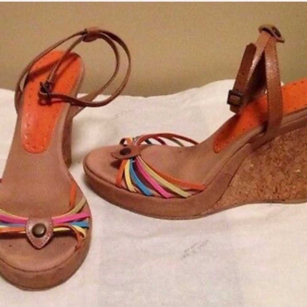 Vintage Y2K BCBG rainbow wedge shoes 10m - image 2