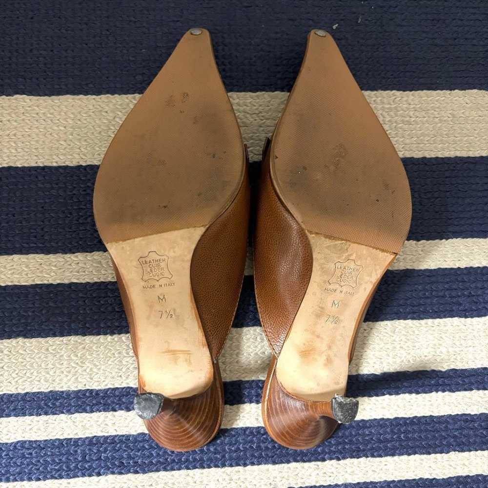 MICHAEL KORS Leather Loafer Kitten Heel Mules san… - image 3