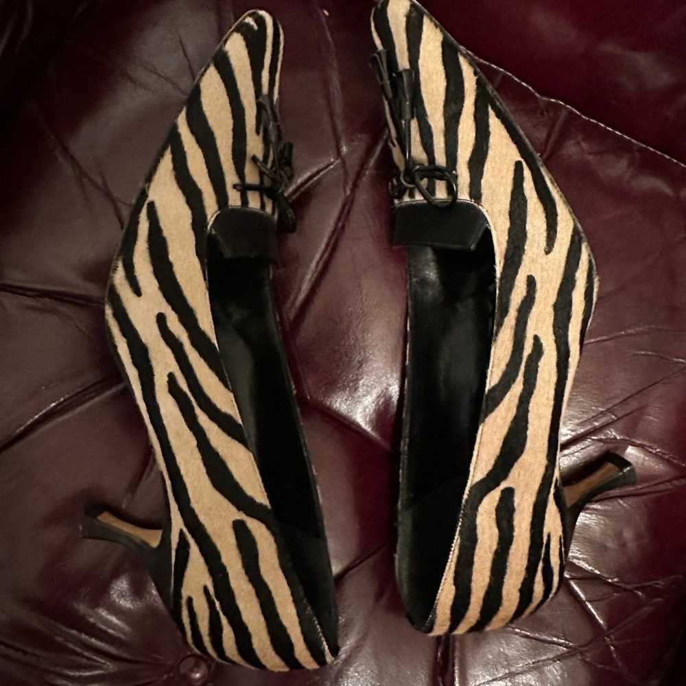 Jimmy choo caroline zebra pony hair point toe hee… - image 3