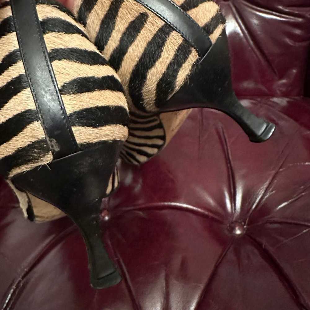 Jimmy choo caroline zebra pony hair point toe hee… - image 6