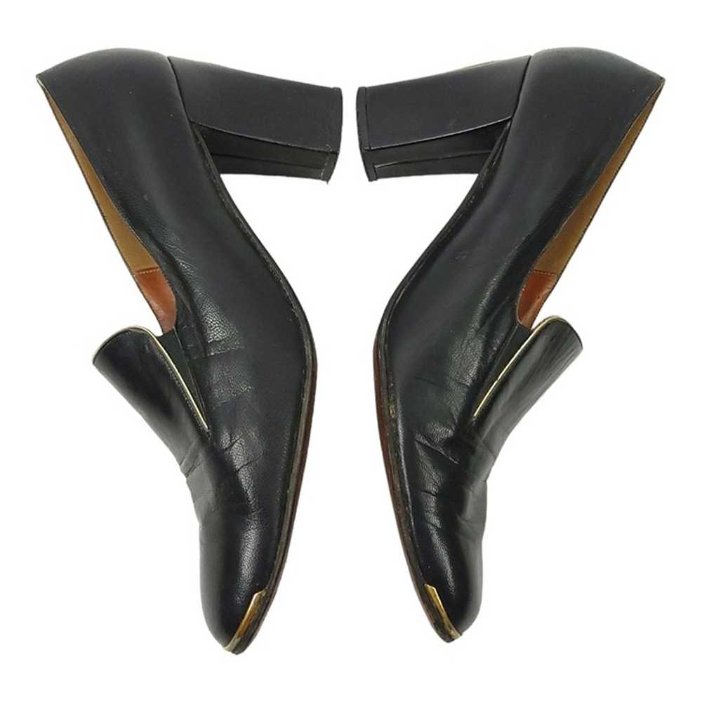 Don Manuel Black Leather Pumps Vintage Heels 7 N … - image 3