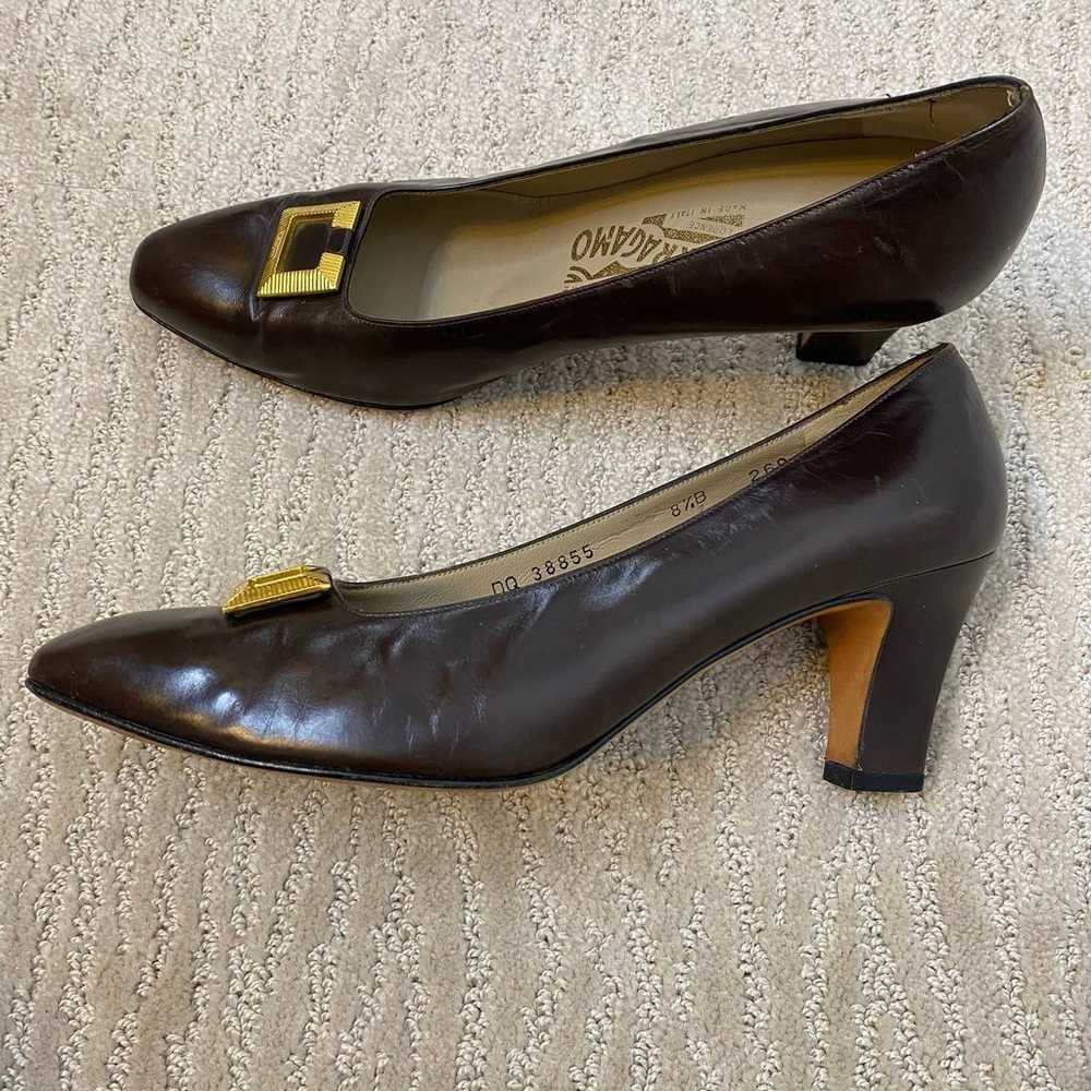 Salvatore Ferragamo Vintage Leather Pump - image 4