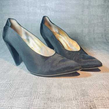 Vintage Walter Steiger Black Fabric Heels