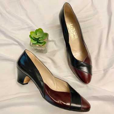 Salvatore ferragamo vintage leather pumps - image 1