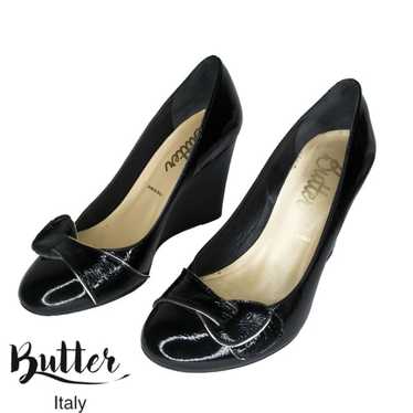 Butter Italy Black Patent Leather Wedges - image 1