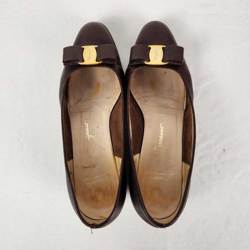 Vintage Salvatore Ferragamo 70s Vara Heels 9 - image 5